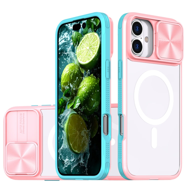 Clear Acrylic + PC + TPU MagSafe Lens Sliding Cover Full Coverage Phone Case, For iPhone 16 Pro Max, For iPhone 16 Pro, For iPhone 16 Plus, For iPhone 16