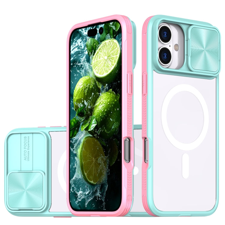 Clear Acrylic + PC + TPU MagSafe Lens Sliding Cover Full Coverage Phone Case, For iPhone 16 Pro Max, For iPhone 16 Pro, For iPhone 16 Plus, For iPhone 16