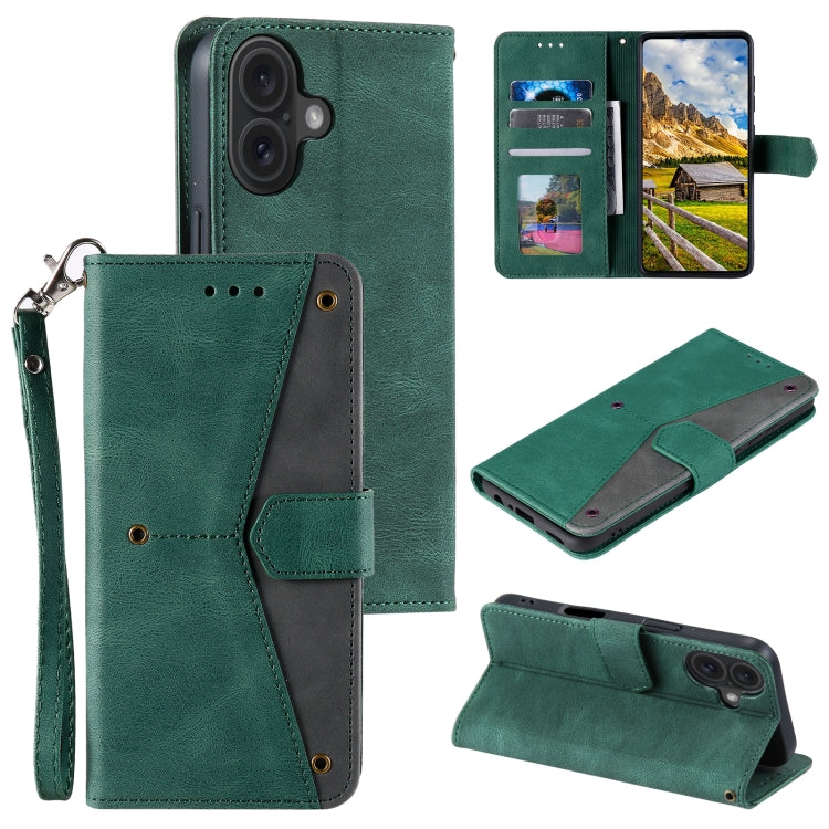 Nail Skin Feel Stitching Calf Texture Leather Phone Case, For iPhone 16