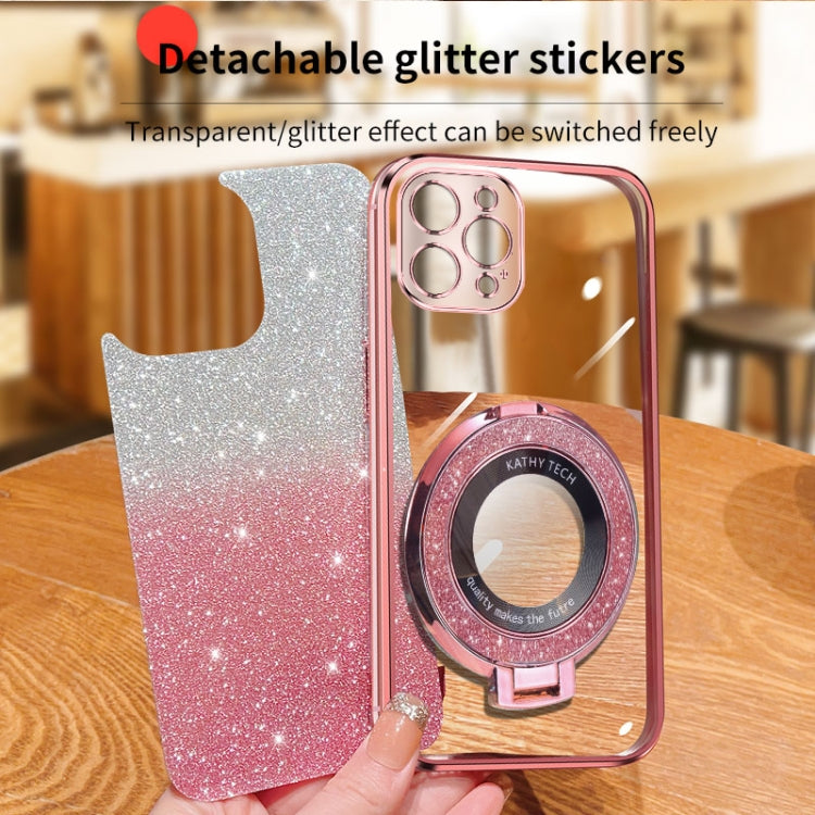 Plated Gradient Glitter Round Holder TPU Phone Case, For iPhone 12 Pro Max, For iPhone 12 Pro, For iPhone 12 mini, For iPhone 11 Pro Max, For iPhone 11, For iPhone 11 Pro