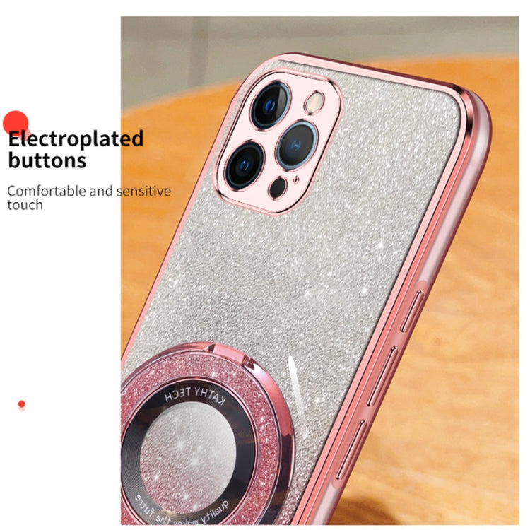 Plated Gradient Glitter Round Holder TPU Phone Case, For iPhone 12 Pro Max, For iPhone 12 Pro, For iPhone 12 mini, For iPhone 11 Pro Max, For iPhone 11, For iPhone 11 Pro