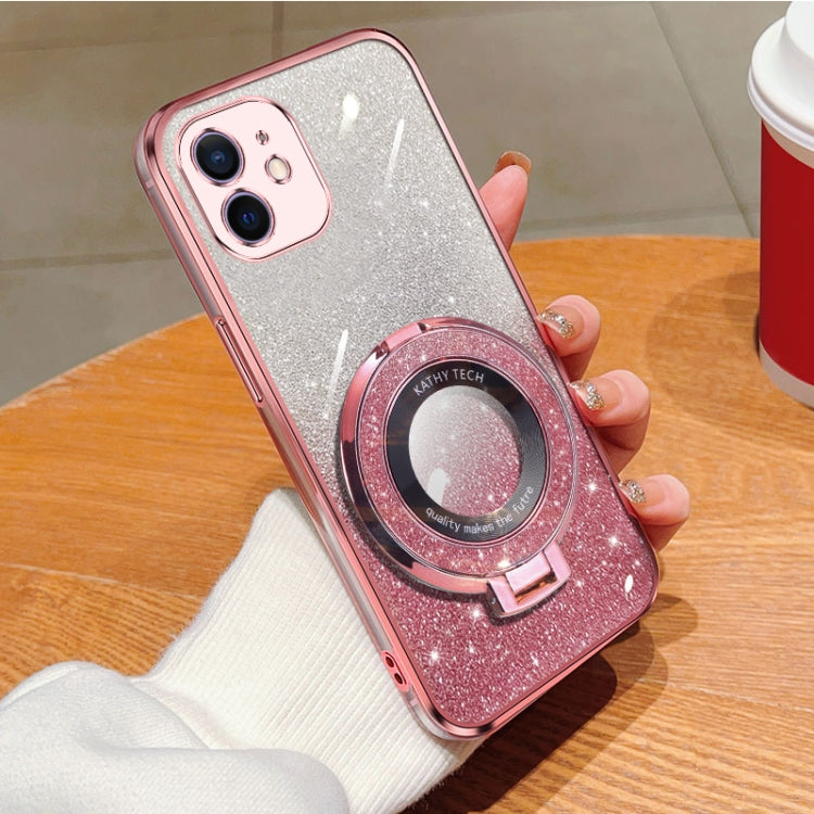 Plated Gradient Glitter Round Holder TPU Phone Case, For iPhone 12 Pro Max, For iPhone 12 Pro, For iPhone 12 mini, For iPhone 11 Pro Max, For iPhone 11, For iPhone 11 Pro