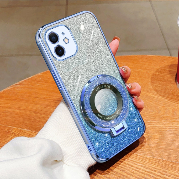 Plated Gradient Glitter Round Holder TPU Phone Case, For iPhone 12 Pro Max, For iPhone 12 Pro, For iPhone 12 mini, For iPhone 11 Pro Max, For iPhone 11, For iPhone 11 Pro