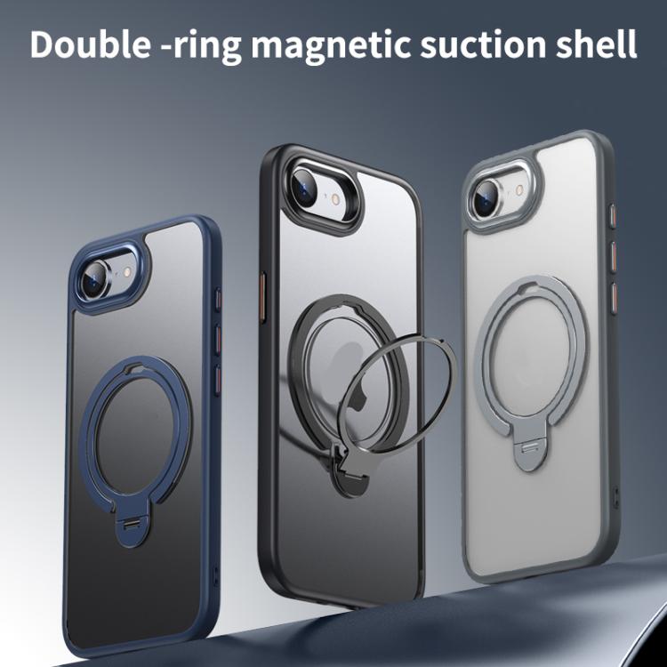 Double Ring MagSafe Magnetic Holder Phone Case, For iPhone 16e, For iPhone 16 Pro Max, For iPhone 16 Pro, For iPhone 16 Plus, For iPhone 16