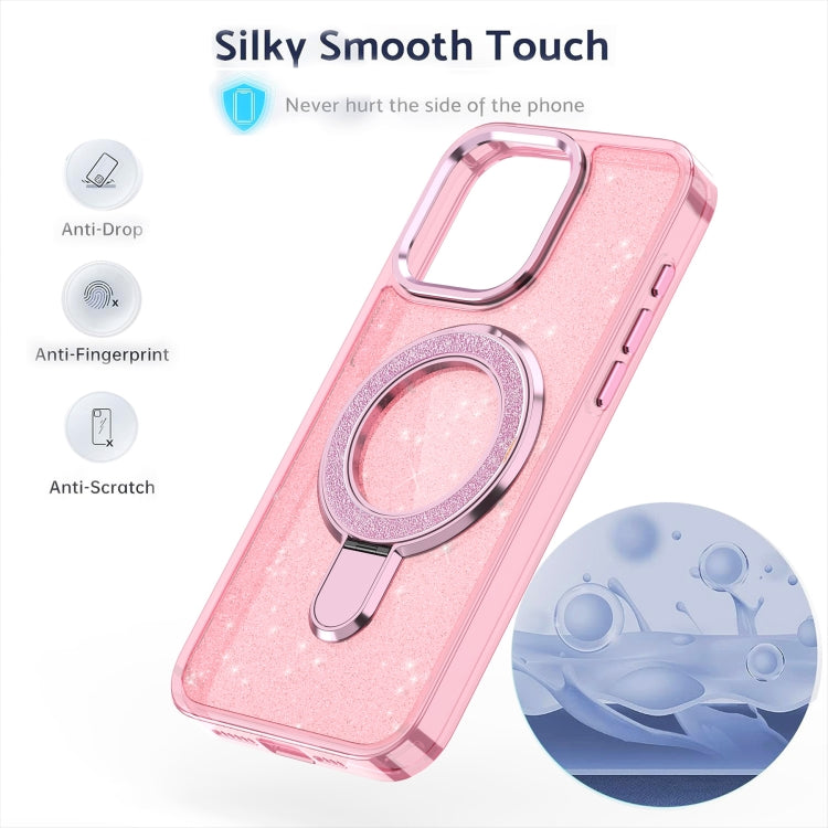 Glitter Ring Holder MagSafe Phone Case, For iPhone 15 Plus, For iPhone 15, For iPhone 14 Plus, For iPhone 13 / 14, For iPhone 14 Pro, For iPhone 14 Pro Max