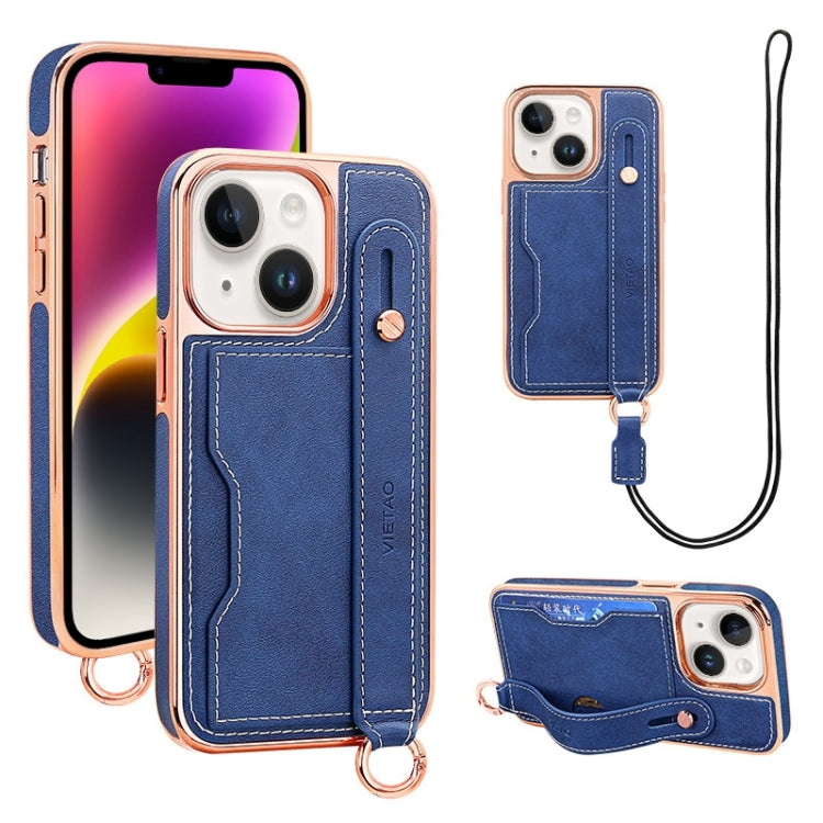 VIETAO Card Slot Wristband Phone Case with Lanyard, For iPhone 15 Plus, For iPhone 15, For iPhone 14 Plus, For iPhone 14, For iPhone 14 Pro, For iPhone 14 Pro Max