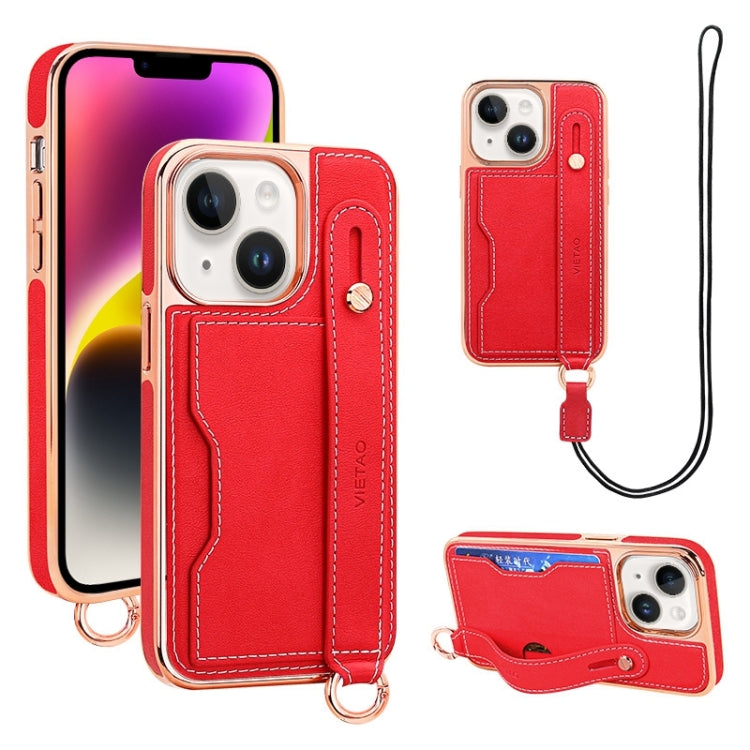 VIETAO Card Slot Wristband Phone Case with Lanyard, For iPhone 15 Plus, For iPhone 15, For iPhone 14 Plus, For iPhone 14, For iPhone 14 Pro, For iPhone 14 Pro Max