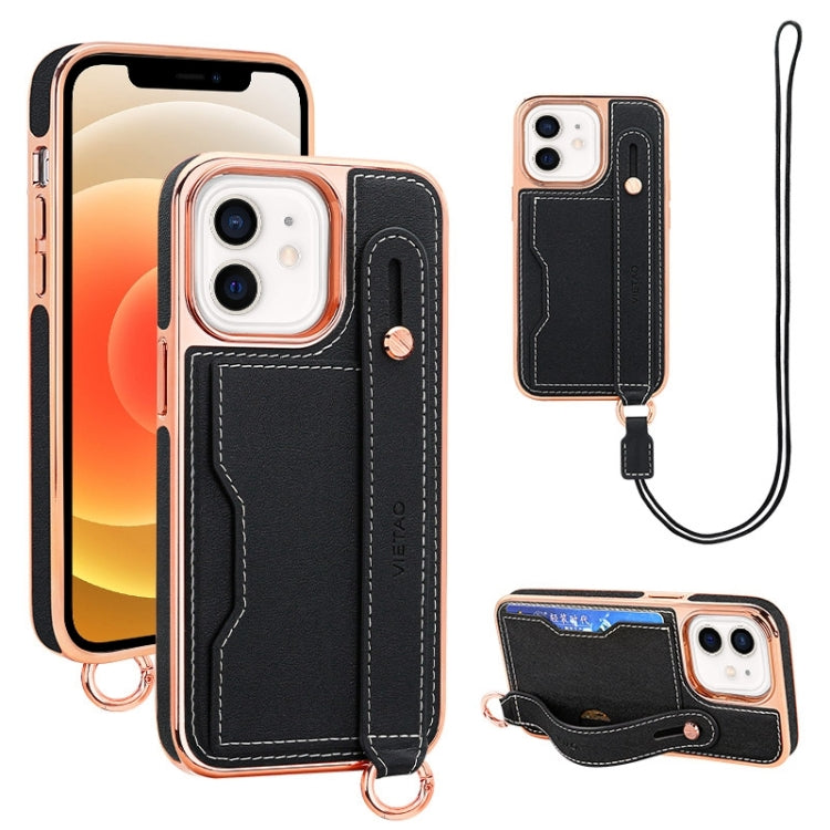 VIETAO Card Slot Wristband Phone Case with Lanyard, For iPhone 13 Pro Max, For iPhone 13 Pro, For iPhone 13, For iPhone 12 / 12 Pro, For iPhone 12 Pro Max