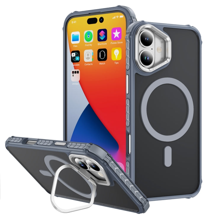 Rainbow Series Skin Feel MagSafe Lens Holder Phone Case, For iPhone 16 Pro Max, For iPhone 16 Pro, For iPhone 16 Plus, For iPhone 16, For iPhone 15 Pro Max