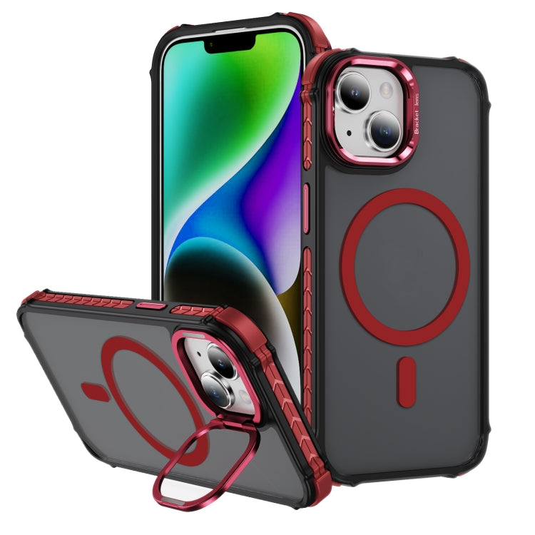 Rainbow Series Skin Feel MagSafe Lens Holder Phone Case, For iPhone 14 Pro Max, For iPhone 13, For iPhone 12 Pro Max, For iPhone 12 Pro, For iPhone 11