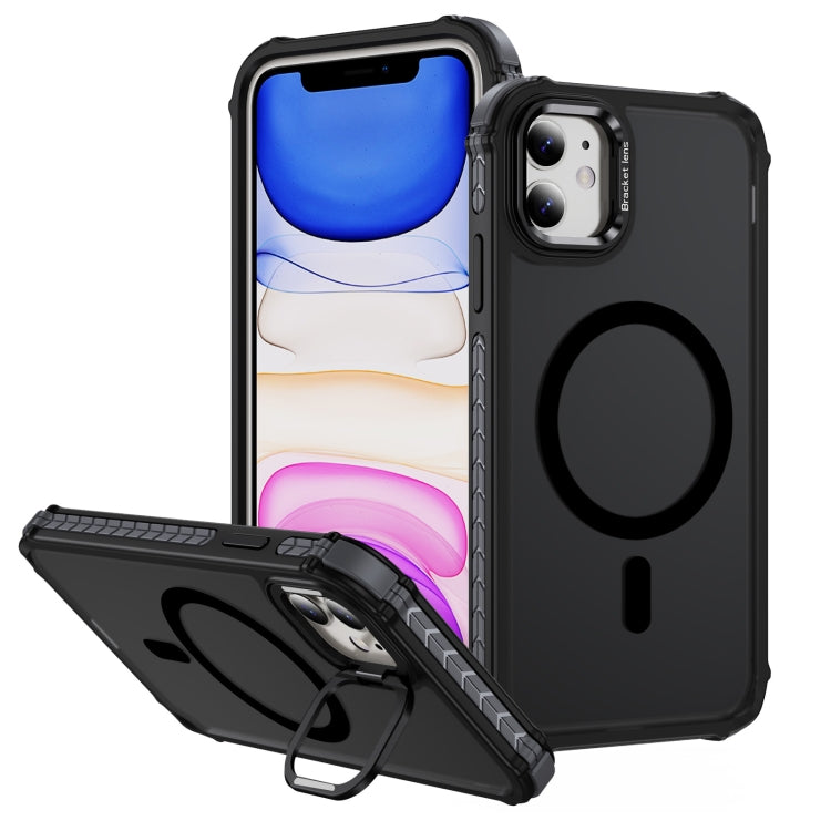 Rainbow Series Skin Feel MagSafe Lens Holder Phone Case, For iPhone 14 Pro Max, For iPhone 13, For iPhone 12 Pro Max, For iPhone 12 Pro, For iPhone 11