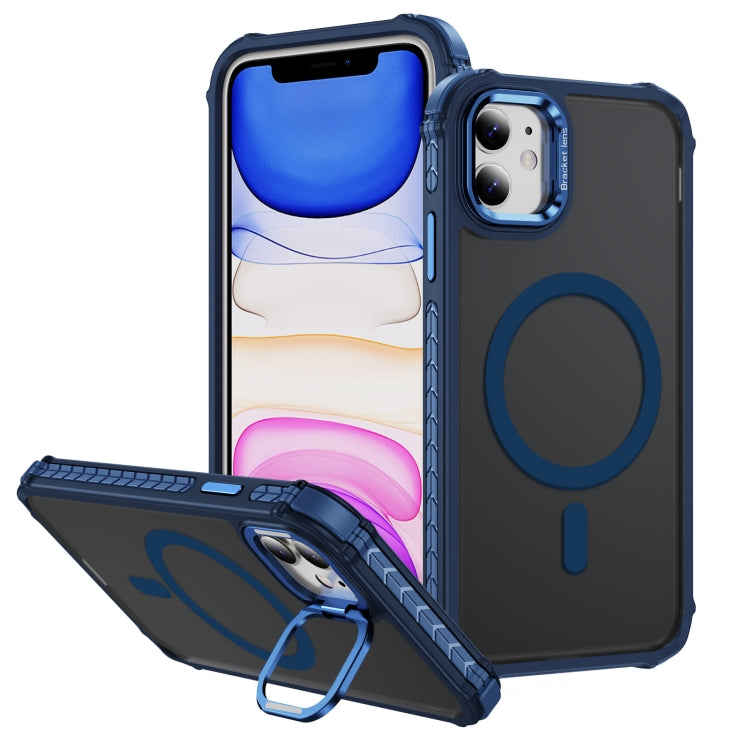 Rainbow Series Skin Feel MagSafe Lens Holder Phone Case, For iPhone 14 Pro Max, For iPhone 13, For iPhone 12 Pro Max, For iPhone 12 Pro, For iPhone 11