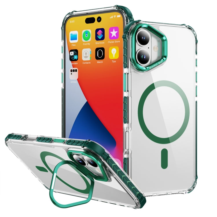 Rainbow Series Transparent MagSafe Lens Holder Phone Case, For iPhone 16 Pro Max, For iPhone 16 Pro, For iPhone 16 Plus, For iPhone 16, For iPhone 15 Pro Max