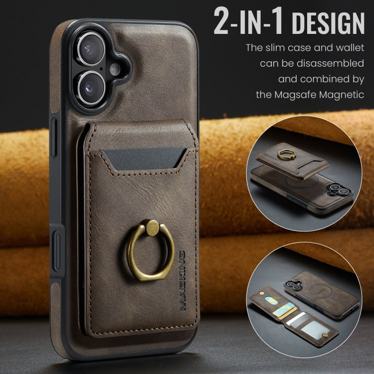 DG.MING K1 MagSafe Detachable Wallet RFID Back Cover Phone Case, For iPhone 16, For iPhone 14 Plus, For iPhone 15 Pro Max, For iPhone 15 Pro, For iPhone 15 Plus, For iPhone 15