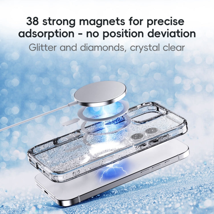 Glitter Powder MagSafe Magnetic Phone Case, For iPhone 16 Pro Max, For iPhone 16 Pro, For iPhone 16 Plus, For iPhone 16