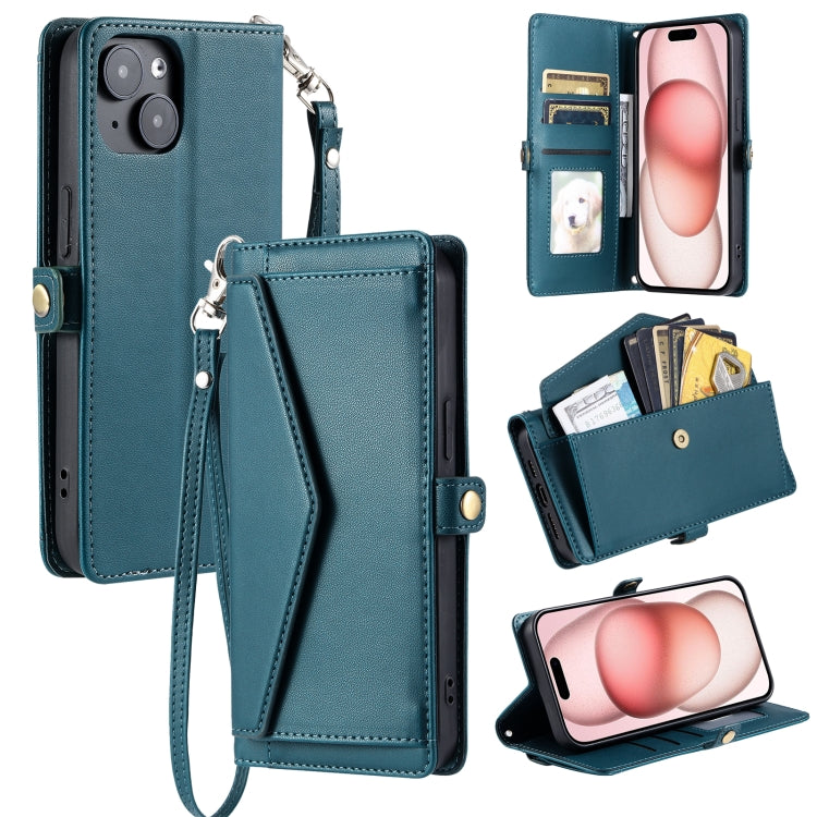 Wallet Multi-card Slot Leather Phone Case with Lanyard, For iPhone 15 Pro, For iPhone 15 Plus, For iPhone 14 Plus, For iPhone 14, For iPhone 14 Pro, For iPhone 14 Pro Max