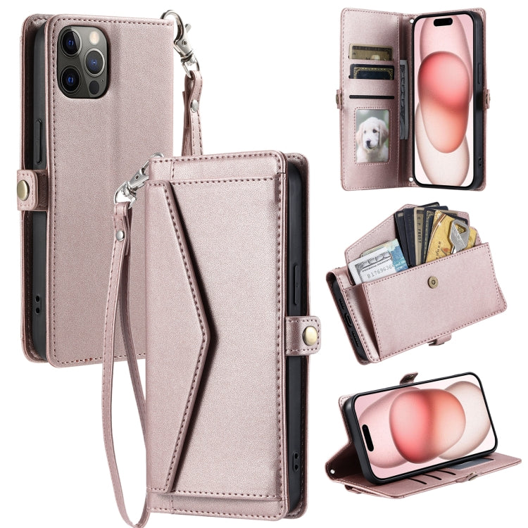 Wallet Multi-card Slot Leather Phone Case with Lanyard, For iPhone SE 2022 / SE 2020 / 7 / 8, For iPhone 13 Pro Max, For iPhone 13 Pro, For iPhone 13, For iPhone 13 mini, For iPhone 12 Pro Max