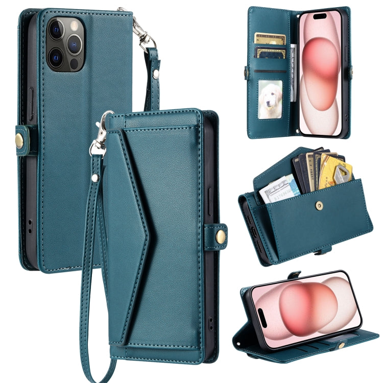 Wallet Multi-card Slot Leather Phone Case with Lanyard, For iPhone SE 2022 / SE 2020 / 7 / 8, For iPhone 13 Pro Max, For iPhone 13 Pro, For iPhone 13, For iPhone 13 mini, For iPhone 12 Pro Max