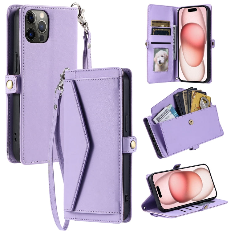 Wallet Multi-card Slot Leather Phone Case with Lanyard, For iPhone 12 Pro, For iPhone 11, For iPhone XS / X, For iPhone XS Max, For iPhone 8 Plus / 7 Plus