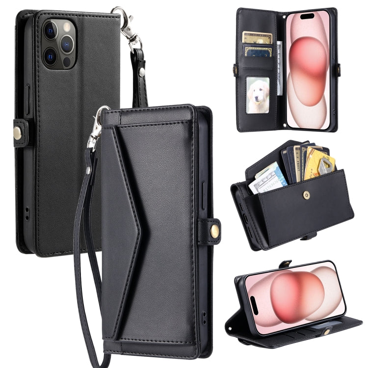 Wallet Multi-card Slot Leather Phone Case with Lanyard, For iPhone 12 Pro, For iPhone 11, For iPhone XS / X, For iPhone XS Max, For iPhone 8 Plus / 7 Plus