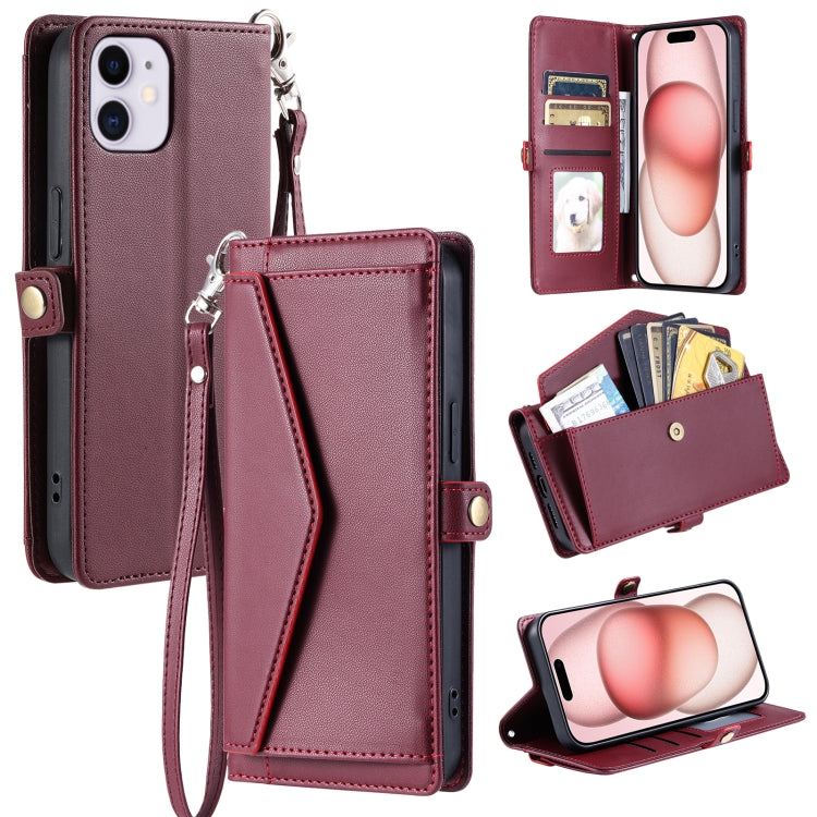 Wallet Multi-card Slot Leather Phone Case with Lanyard, For iPhone 12 Pro, For iPhone 11, For iPhone XS / X, For iPhone XS Max, For iPhone 8 Plus / 7 Plus