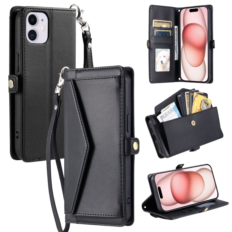 Wallet Multi-card Slot Leather Phone Case with Lanyard, For iPhone 12 Pro, For iPhone 11, For iPhone XS / X, For iPhone XS Max, For iPhone 8 Plus / 7 Plus