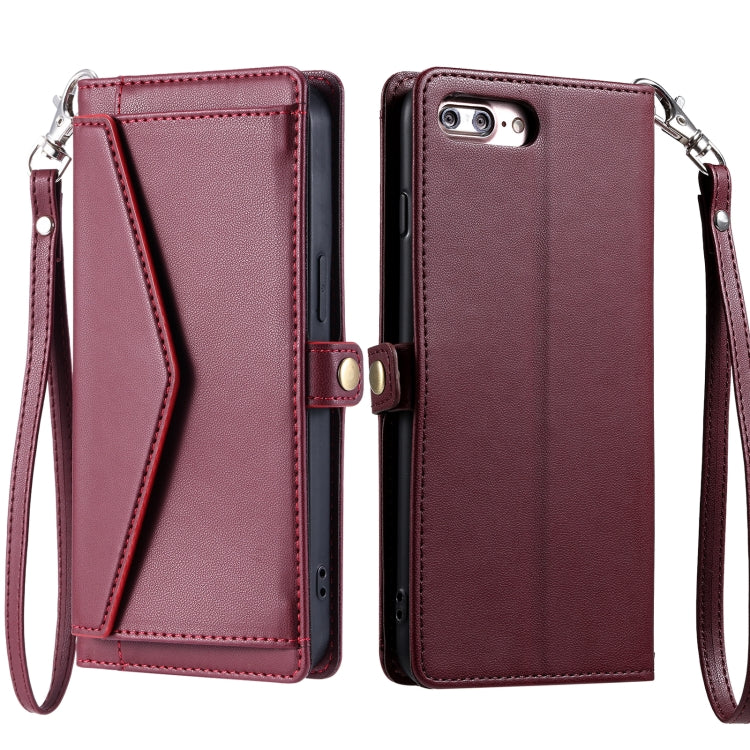 Wallet Multi-card Slot Leather Phone Case with Lanyard, For iPhone 12 Pro, For iPhone 11, For iPhone XS / X, For iPhone XS Max, For iPhone 8 Plus / 7 Plus