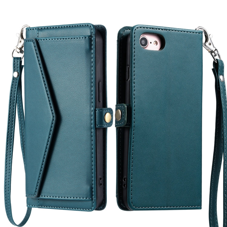 Wallet Multi-card Slot Leather Phone Case with Lanyard, For iPhone SE 2022 / SE 2020 / 7 / 8, For iPhone 13 Pro Max, For iPhone 13 Pro, For iPhone 13, For iPhone 13 mini, For iPhone 12 Pro Max