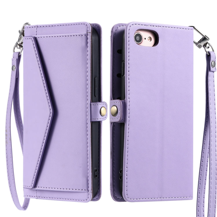 Wallet Multi-card Slot Leather Phone Case with Lanyard, For iPhone SE 2022 / SE 2020 / 7 / 8, For iPhone 13 Pro Max, For iPhone 13 Pro, For iPhone 13, For iPhone 13 mini, For iPhone 12 Pro Max