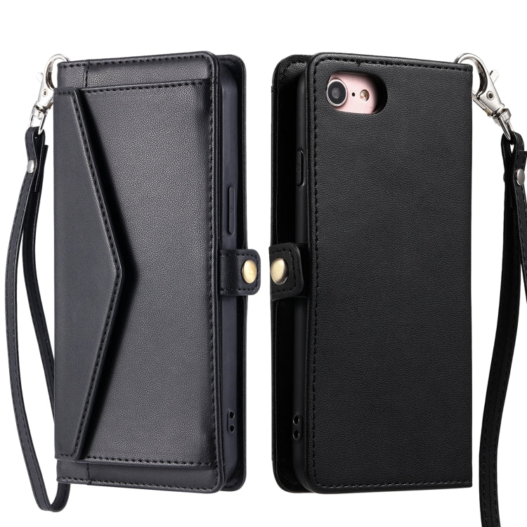 Wallet Multi-card Slot Leather Phone Case with Lanyard, For iPhone SE 2022 / SE 2020 / 7 / 8, For iPhone 13 Pro Max, For iPhone 13 Pro, For iPhone 13, For iPhone 13 mini, For iPhone 12 Pro Max