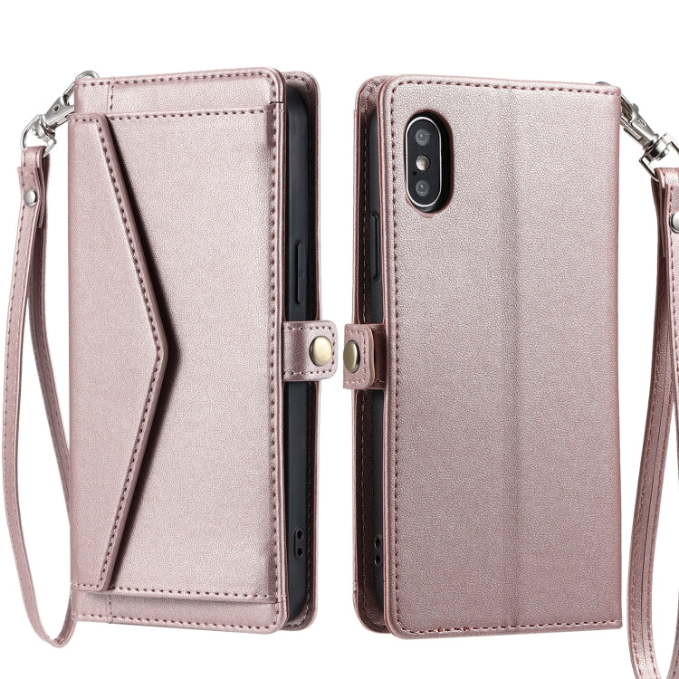 Wallet Multi-card Slot Leather Phone Case with Lanyard, For iPhone 12 Pro, For iPhone 11, For iPhone XS / X, For iPhone XS Max, For iPhone 8 Plus / 7 Plus