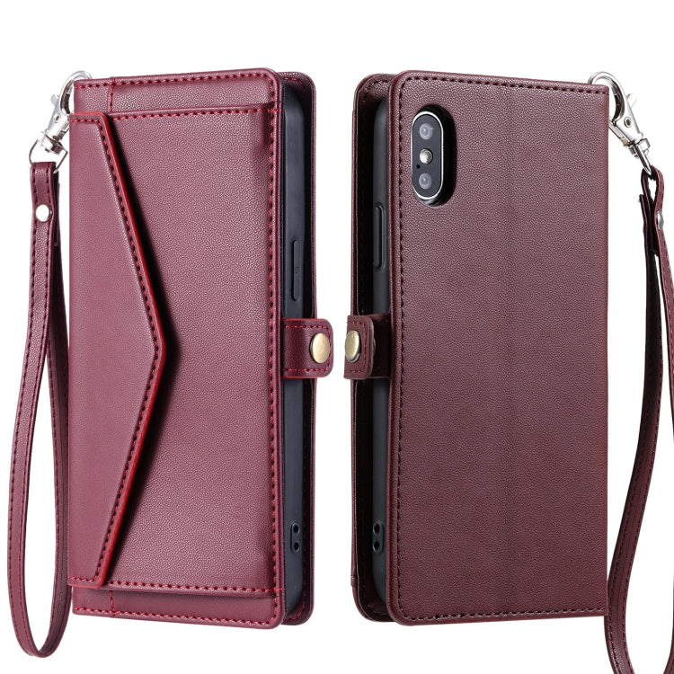 Wallet Multi-card Slot Leather Phone Case with Lanyard, For iPhone 12 Pro, For iPhone 11, For iPhone XS / X, For iPhone XS Max, For iPhone 8 Plus / 7 Plus