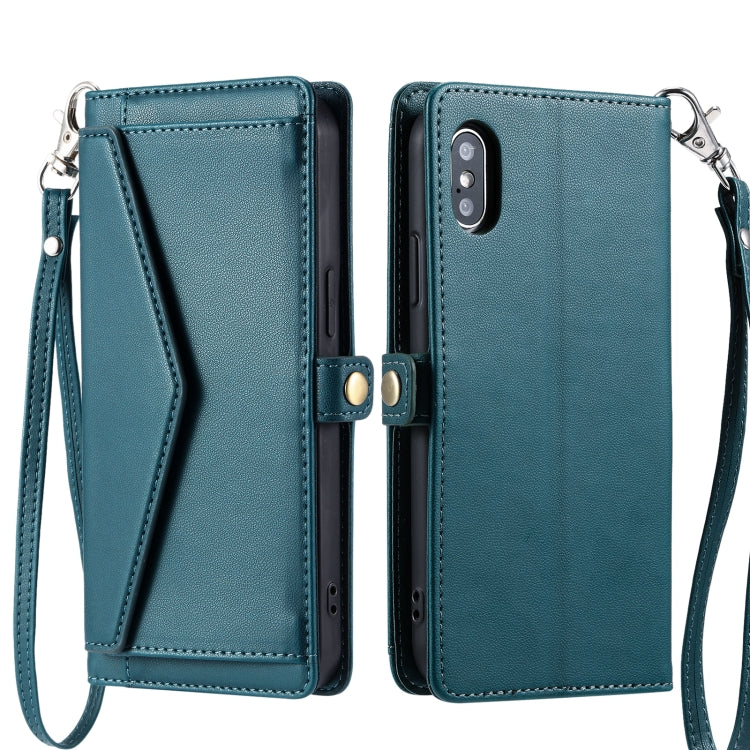 Wallet Multi-card Slot Leather Phone Case with Lanyard, For iPhone 12 Pro, For iPhone 11, For iPhone XS / X, For iPhone XS Max, For iPhone 8 Plus / 7 Plus