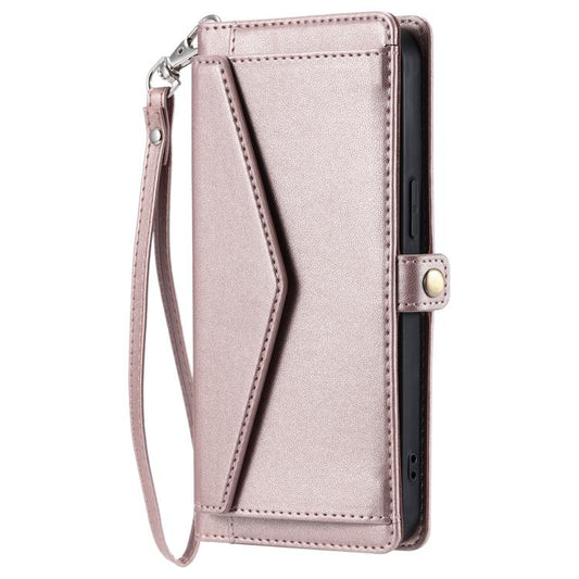 Wallet Multi-card Slot Leather Phone Case with Lanyard, For iPhone 16e, For iPhone 16 Pro Max, For iPhone 16 Pro, For iPhone 16 Plus, For iPhone 16, For iPhone 15 Pro Max