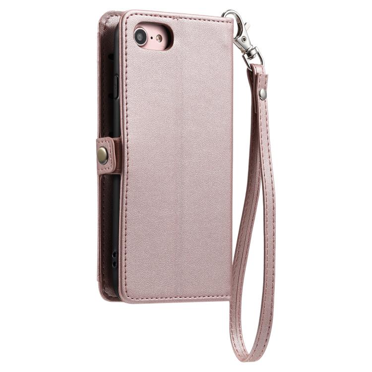 Wallet Multi-card Slot Leather Phone Case with Lanyard, For iPhone 16e, For iPhone 16 Pro Max, For iPhone 16 Pro, For iPhone 16 Plus, For iPhone 16, For iPhone 15 Pro Max