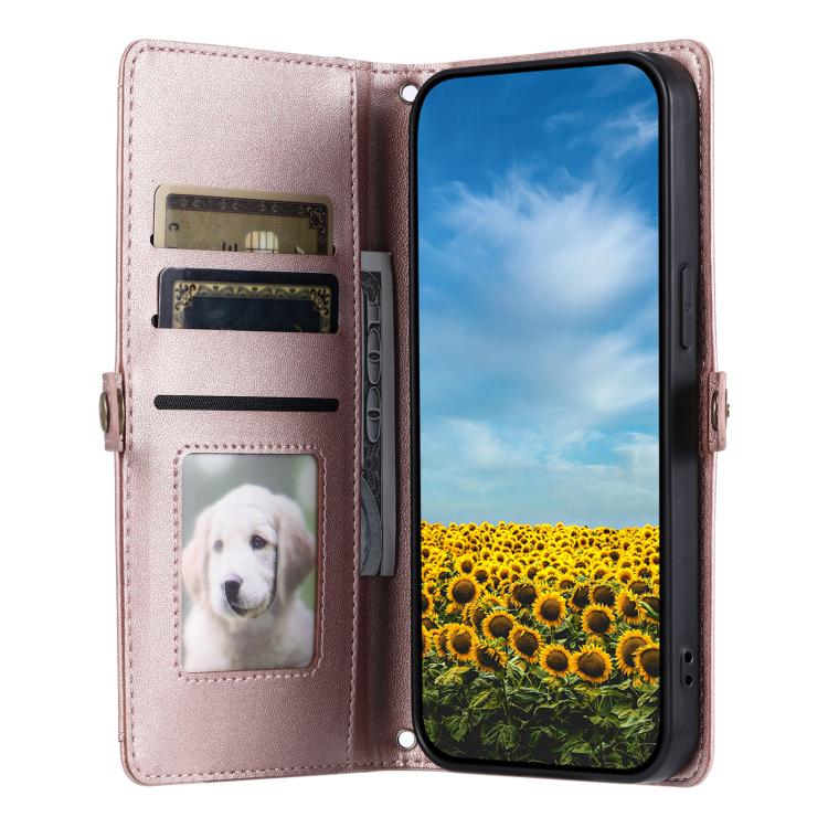 Wallet Multi-card Slot Leather Phone Case with Lanyard, For iPhone 16e, For iPhone 16 Pro Max, For iPhone 16 Pro, For iPhone 16 Plus, For iPhone 16, For iPhone 15 Pro Max