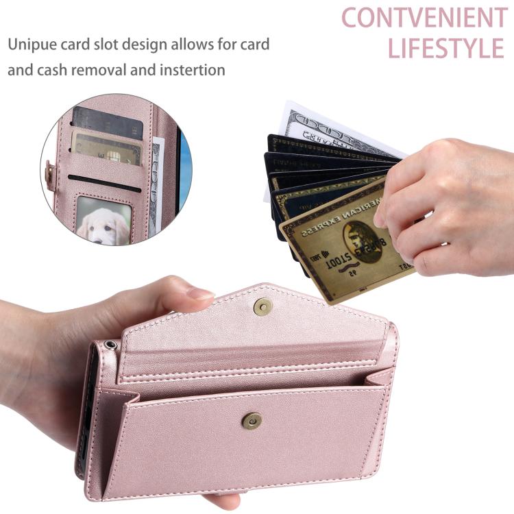 Wallet Multi-card Slot Leather Phone Case with Lanyard, For iPhone 16e, For iPhone 16 Pro Max, For iPhone 16 Pro, For iPhone 16 Plus, For iPhone 16, For iPhone 15 Pro Max