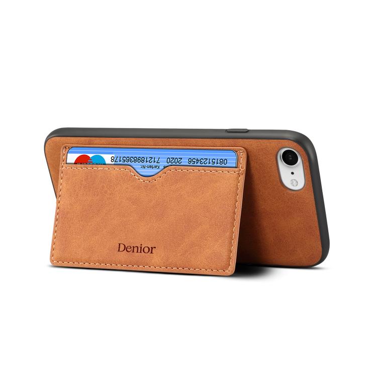 Denior D08 PU Single Card Slot Holder Phone Case, For iPhone 16e, For iPhone 16 Pro Max, For iPhone 16 Pro, For iPhone 16 Plus, For iPhone 16