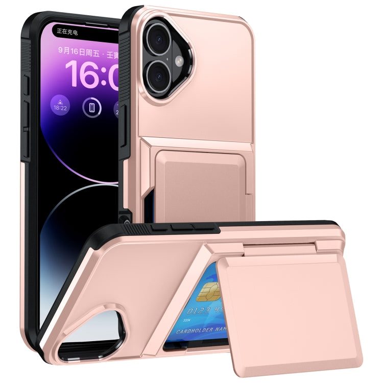 Card Slot Holder Phone Case, For iPhone 16 Pro Max, For iPhone 16 Pro, For iPhone 16 Plus, For iPhone 16, For iPhone 15 Pro Max