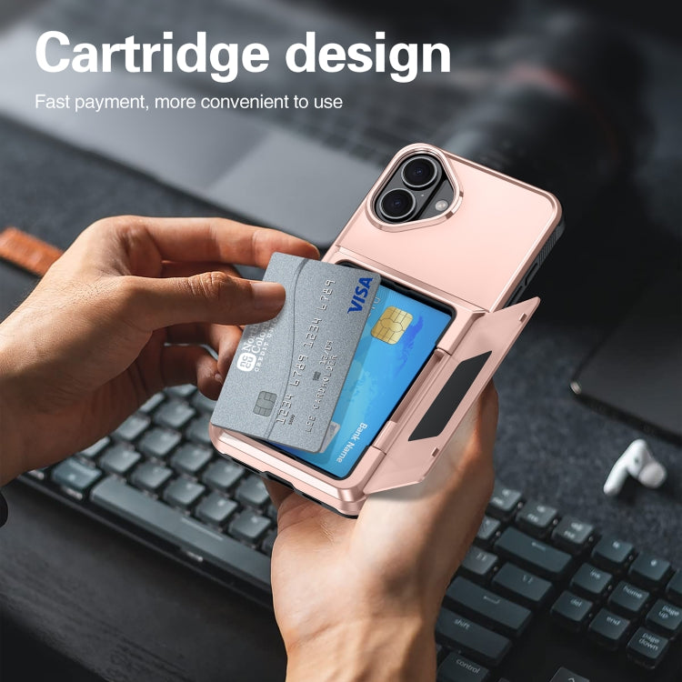 Card Slot Holder Phone Case, For iPhone 16 Pro Max, For iPhone 16 Pro, For iPhone 16 Plus, For iPhone 16, For iPhone 15 Pro Max