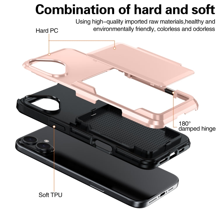 Card Slot Holder Phone Case, For iPhone 16 Pro Max, For iPhone 16 Pro, For iPhone 16 Plus, For iPhone 16, For iPhone 15 Pro Max