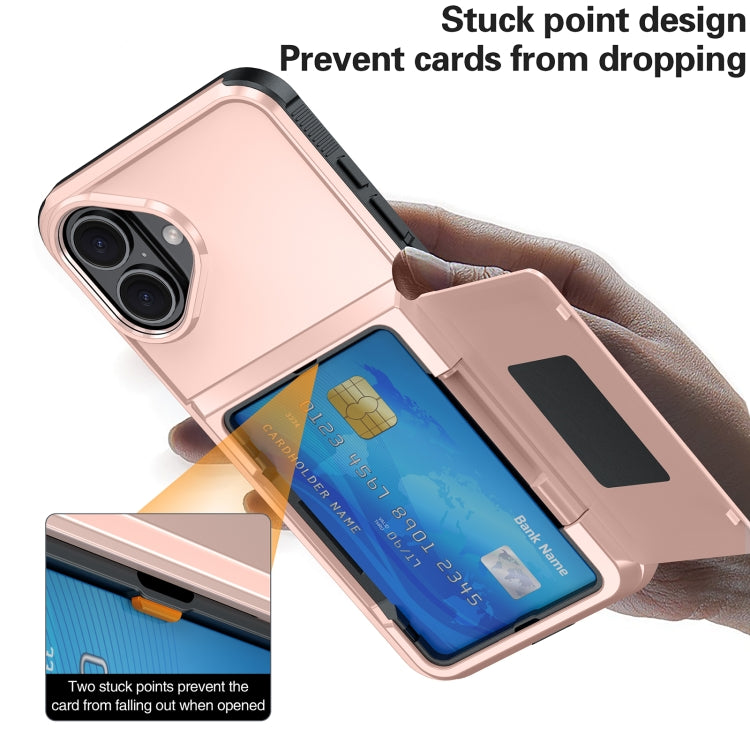 Card Slot Holder Phone Case, For iPhone 16 Pro Max, For iPhone 16 Pro, For iPhone 16 Plus, For iPhone 16, For iPhone 15 Pro Max