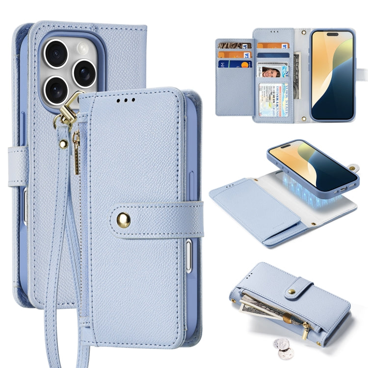 DUX DUCIS Lawa Series 2 in 1 Wallet Zipper Detachable MagSafe Phone Case with Lanyard, For iPhone 16 Pro Max, For iPhone 16 Pro, For iPhone 16 Plus, For iPhone 16, iPhone 16e, For iPhone 15 Pro Max, For iPhone 15 Pro, For iPhone 15 Plus, For iPhone 15