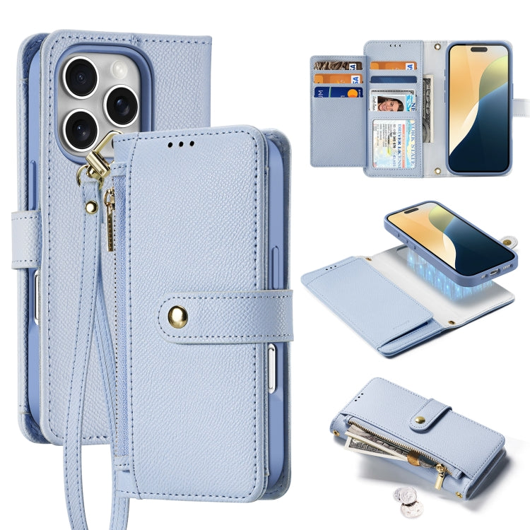 DUX DUCIS Lawa Series 2 in 1 Wallet Zipper Detachable MagSafe Phone Case with Lanyard, For iPhone 16 Pro Max, For iPhone 16 Pro, For iPhone 16 Plus, For iPhone 16, iPhone 16e, For iPhone 15 Pro Max, For iPhone 15 Pro, For iPhone 15 Plus, For iPhone 15