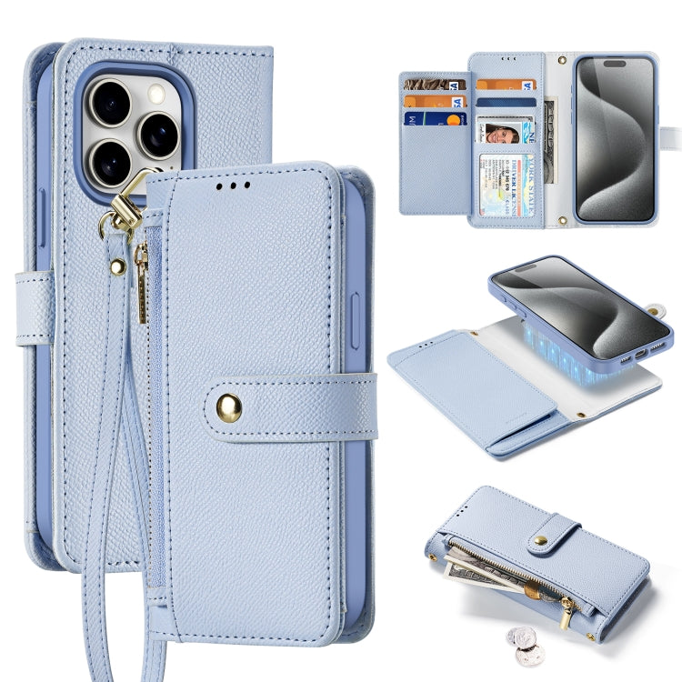 DUX DUCIS Lawa Series 2 in 1 Wallet Zipper Detachable MagSafe Phone Case with Lanyard, For iPhone 16 Pro Max, For iPhone 16 Pro, For iPhone 16 Plus, For iPhone 16, iPhone 16e, For iPhone 15 Pro Max, For iPhone 15 Pro, For iPhone 15 Plus, For iPhone 15