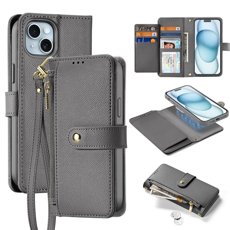 DUX DUCIS Lawa Series 2 in 1 Wallet Zipper Detachable MagSafe Phone Case with Lanyard, For iPhone 16 Pro Max, For iPhone 16 Pro, For iPhone 16 Plus, For iPhone 16, iPhone 16e, For iPhone 15 Pro Max, For iPhone 15 Pro, For iPhone 15 Plus, For iPhone 15