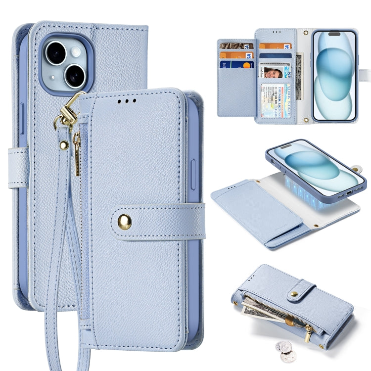 DUX DUCIS Lawa Series 2 in 1 Wallet Zipper Detachable MagSafe Phone Case with Lanyard, For iPhone 16 Pro Max, For iPhone 16 Pro, For iPhone 16 Plus, For iPhone 16, iPhone 16e, For iPhone 15 Pro Max, For iPhone 15 Pro, For iPhone 15 Plus, For iPhone 15