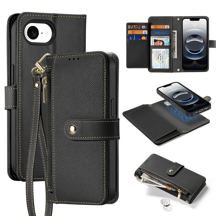 DUX DUCIS Lawa Series 2 in 1 Wallet Zipper Detachable MagSafe Phone Case with Lanyard, For iPhone 16 Pro Max, For iPhone 16 Pro, For iPhone 16 Plus, For iPhone 16, iPhone 16e, For iPhone 15 Pro Max, For iPhone 15 Pro, For iPhone 15 Plus, For iPhone 15