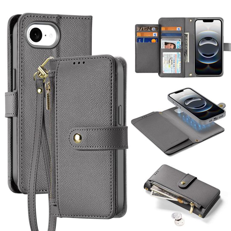 DUX DUCIS Lawa Series 2 in 1 Wallet Zipper Detachable MagSafe Phone Case with Lanyard, For iPhone 16 Pro Max, For iPhone 16 Pro, For iPhone 16 Plus, For iPhone 16, iPhone 16e, For iPhone 15 Pro Max, For iPhone 15 Pro, For iPhone 15 Plus, For iPhone 15