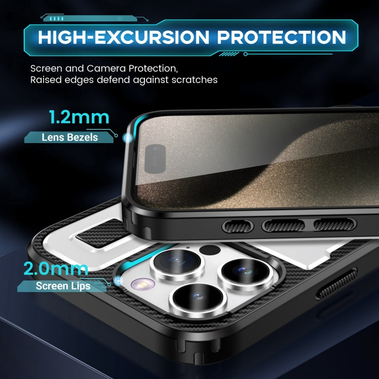 Ring Holder Carbon Fiber PC Hybrid TPU Phone Case, For iPhone 15 Pro Max, For iPhone 15 Pro, For iPhone 15 Plus / 14 Plus, For iPhone 15